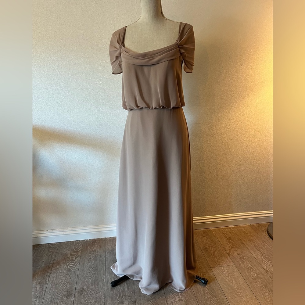 Azazie Women's Taupe Maxi Dress